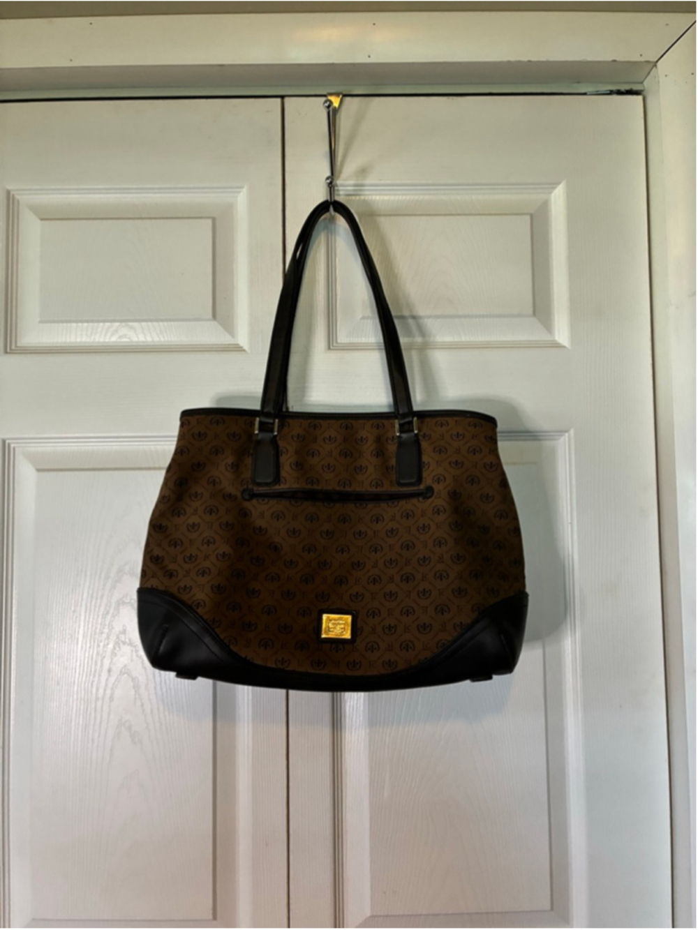 Women's Liz Claiborne Tote Bag One Size Brown Black - Picture 3 of 5